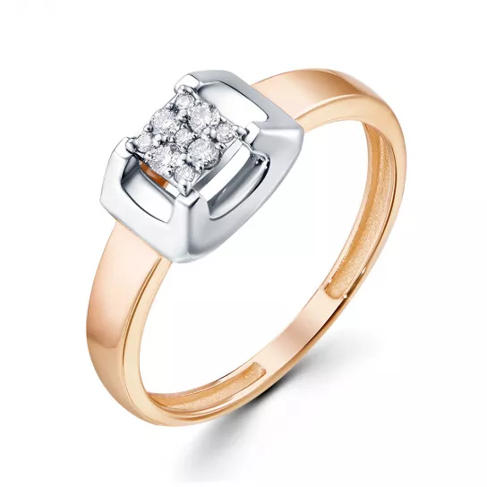 Золотое кольцо 585, женское, с бриллиантом, размер 18.5