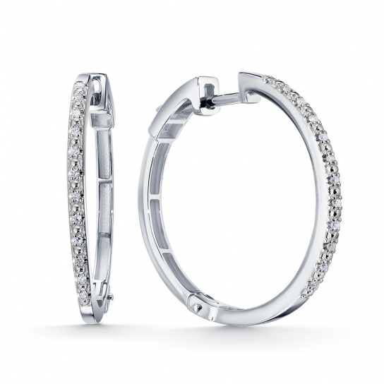 Золотые серьги 585, женские, с бриллиантом