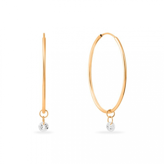 Золотые серьги 585, женские, с фианитом