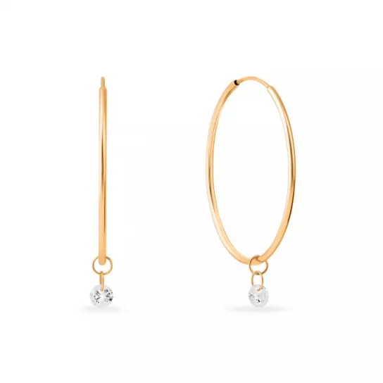 Золотые серьги 585, женские, с фианитом