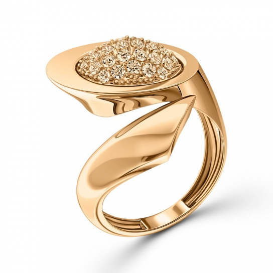 Золотое кольцо 585, женское, с фианитом, размер 20