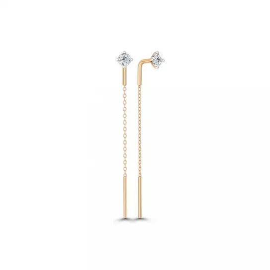 Золотые серьги 585, женские, с фианитом