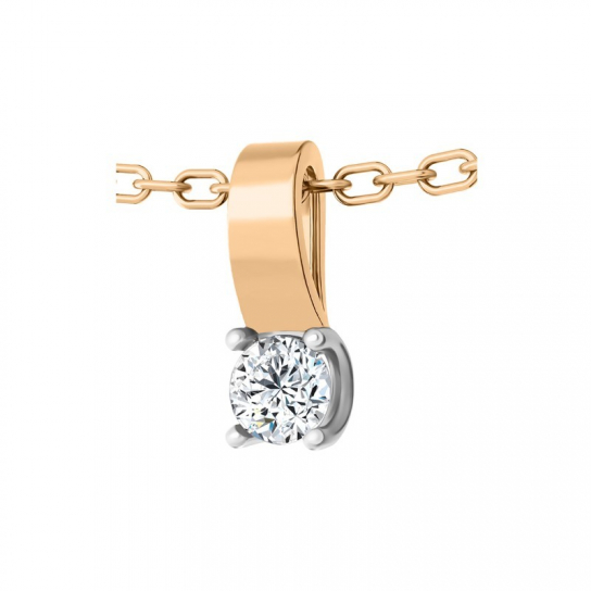 Золотая подвеска 585, женская, с фианитом