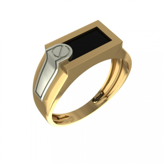 Кольцо-печатка с ониксом из золота