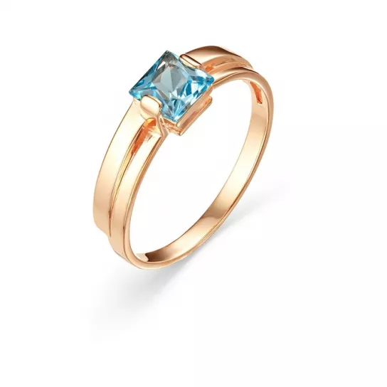 Золотое кольцо 585, женское, с султанитом, размер 17