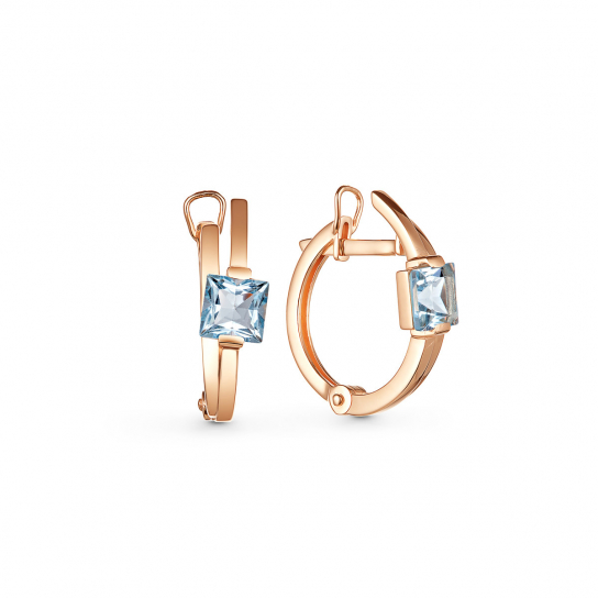 Золотые серьги 585, женские, с султанитом