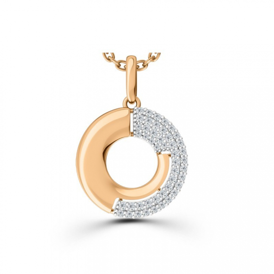 Золотая подвеска 585, женская, с фианитом