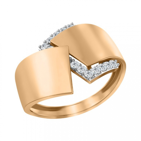 Золотое кольцо 585, женское, с фианитом, размер 20.5