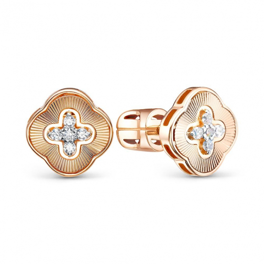 Пусеты с фианитом из золота