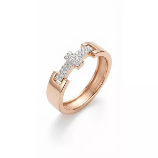 Золотое кольцо 585, женское, с фианитом, размер 17