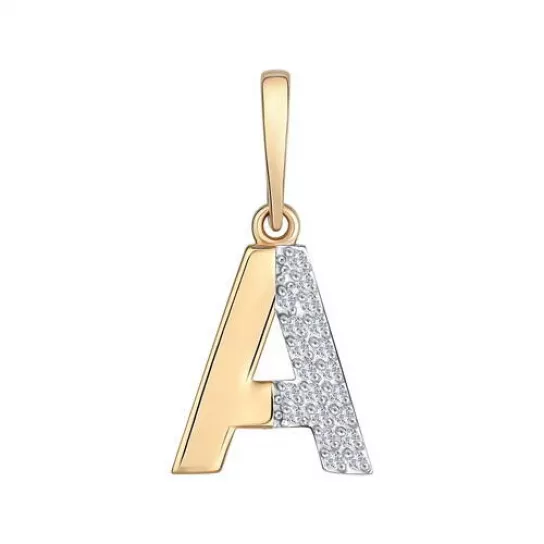 Золотая подвеска 585, женская, с фианитом