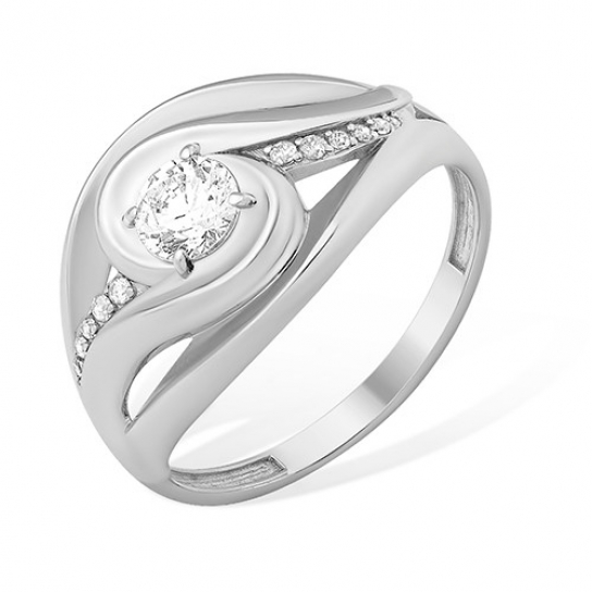 Серебряное кольцо 925, женское, с фианитом, размер 20.5