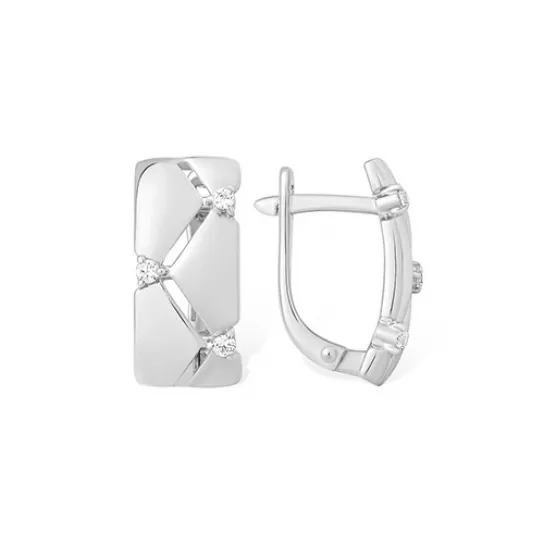 Серебряные серьги 925, женские, с фианитом