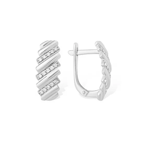 Серебряные серьги 925, женские, с фианитом