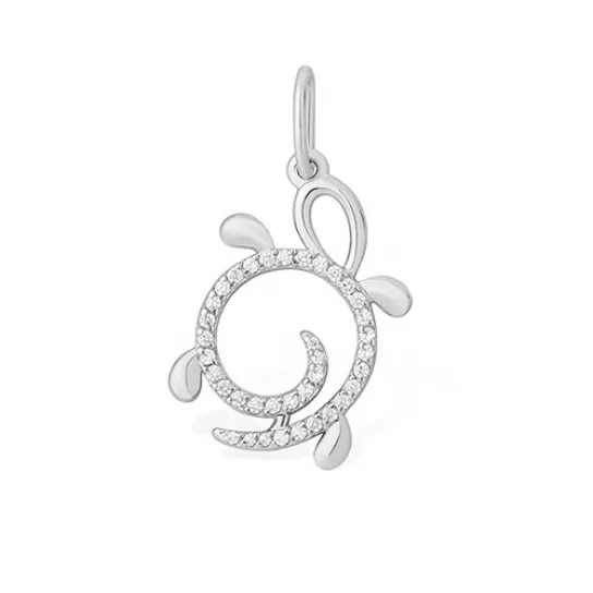 Серебряная подвеска 925, женская, с фианитом