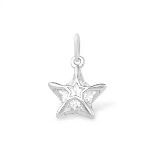 Серебряная подвеска 925, женская, с фианитом