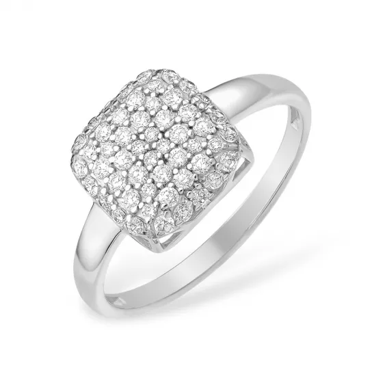 Серебряное кольцо 925, женское, с фианитом, размер 19.5
