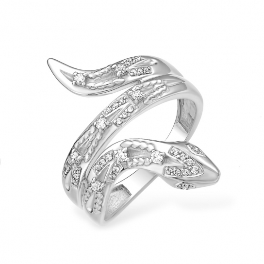 Серебряное кольцо 925, женское, с фианитом, размер 17