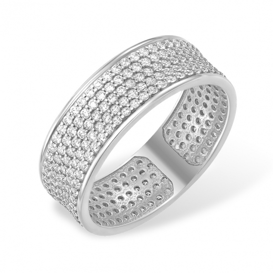 Серебряное кольцо 925, женское, с фианитом, размер 19
