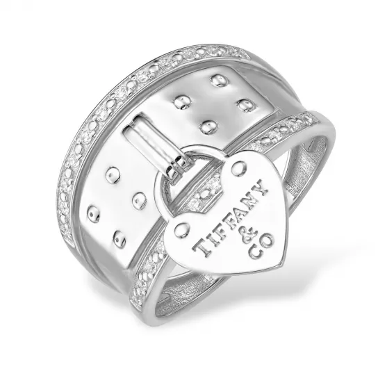 Серебряное кольцо 925, женское, с фианитом, размер 21