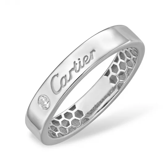 Серебряное кольцо 925, женское, с фианитом, размер 16