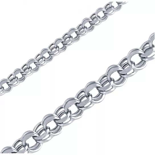 Серебряная цепочка 925 на шею, плетение бисмарк, длина 55 см