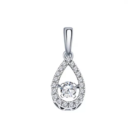 Серебряная подвеска 925, женская, с фианитом