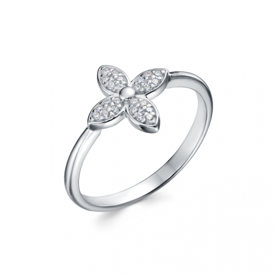 Серебряное кольцо 925, женское, с фианитом, размер 18