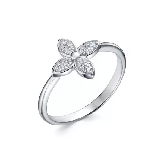 Серебряное кольцо 925, женское, с фианитом, размер 18