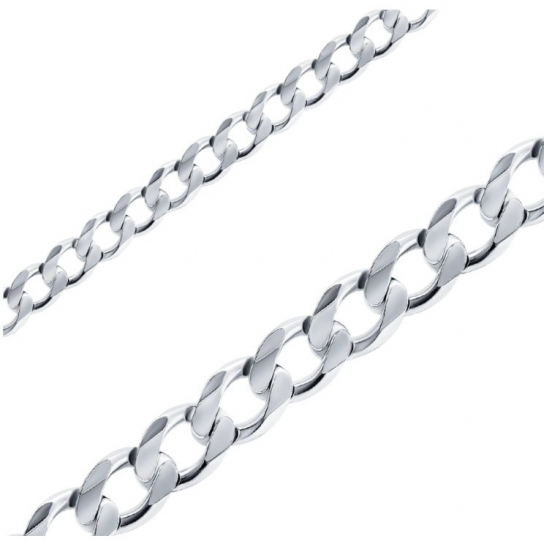 Серебряная цепочка 925 на шею, плетение панцирное, длина 60 см