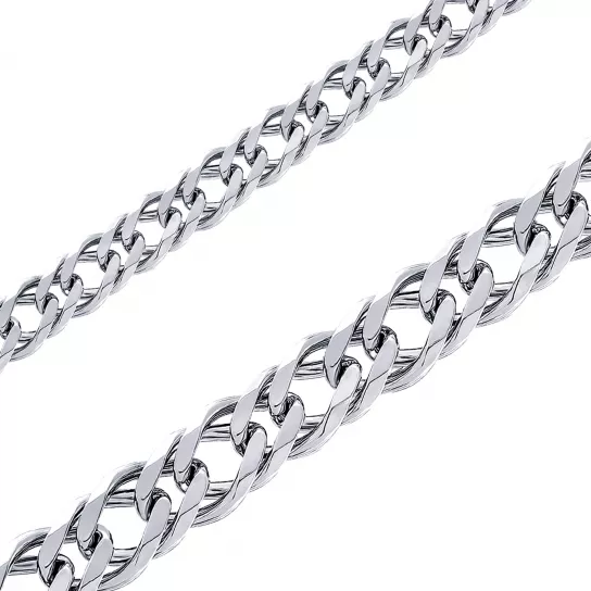 Серебряная цепочка 925 на шею, плетение двойной ромб, длина 50 см