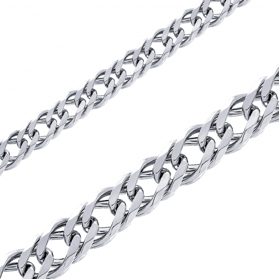 Серебряная цепочка 925 на шею, плетение двойной ромб, длина 55 см