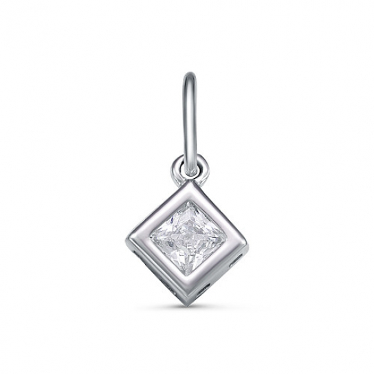 Серебряная подвеска 925, женская, с фианитом
