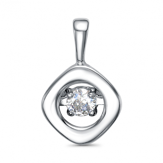 Серебряная подвеска 925, женская, с фианитом