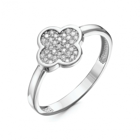 Серебряное кольцо 925, женское, с фианитом, размер 16.5
