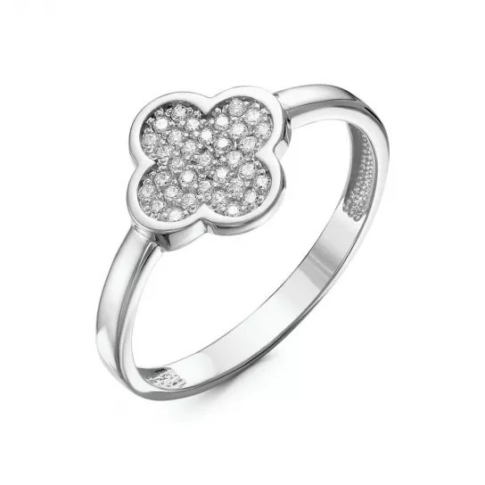 Серебряное кольцо 925, женское, с фианитом, размер 16.5