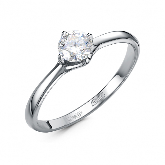 Серебряное кольцо 925, женское, с фианитом, размер 16