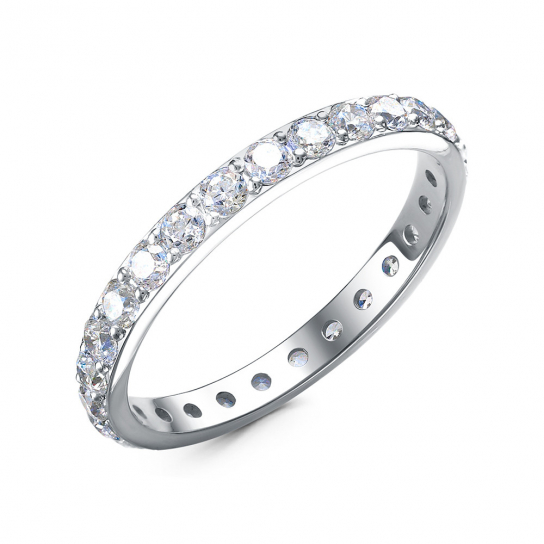 Серебряное кольцо 925, женское, с фианитом, размер 15.5