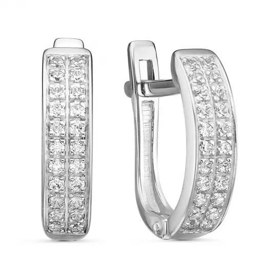 Серебряные серьги 925, женские, с фианитом