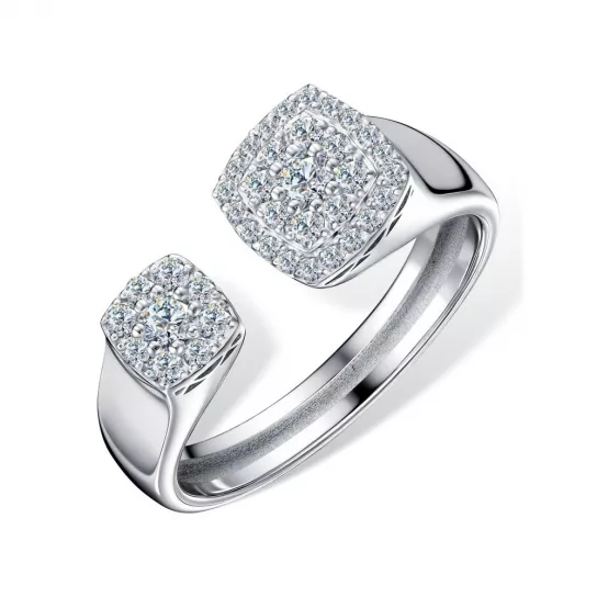 Серебряное кольцо 925, женское, с фианитом, размер 19