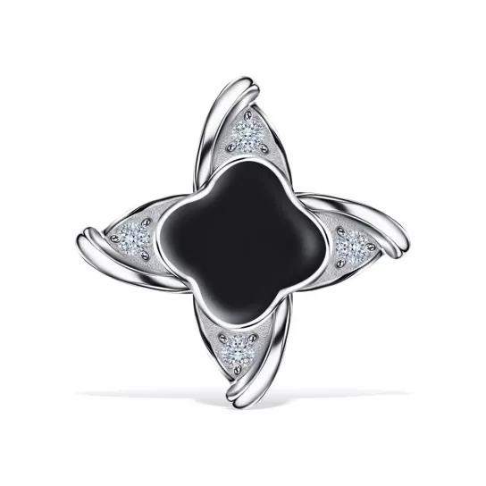 Серебряная подвеска 925, с фианитом и эмалью