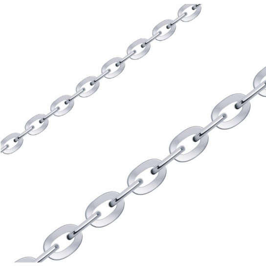 Серебряная цепочка 925 на шею, плетение якорное, длина 40 см
