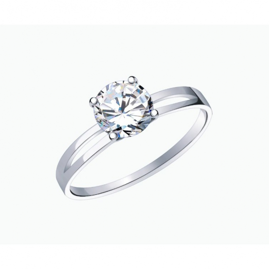 Серебряное кольцо 925, женское, с фианитом, размер 16