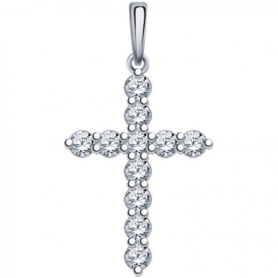 Серебряная подвеска 925, женская, с фианитом