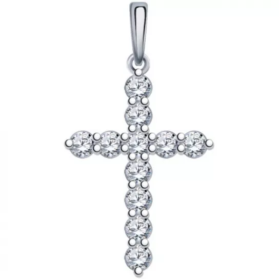 Серебряная подвеска 925, женская, с фианитом