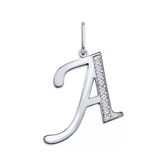 Серебряная подвеска 925, женская, с фианитом