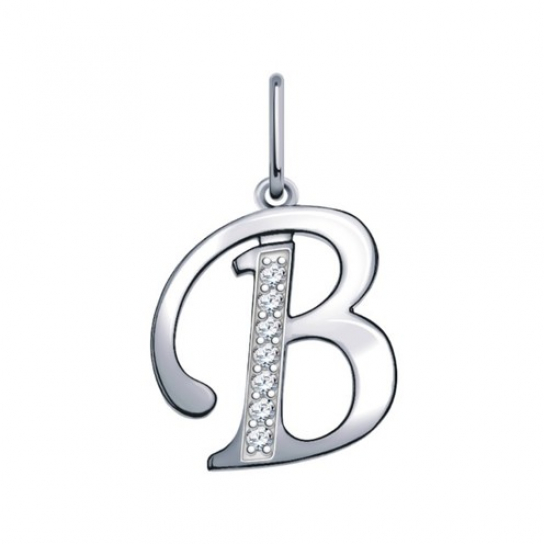 Серебряная подвеска 925, женская, с фианитом