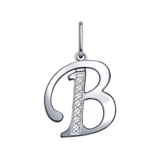Серебряная подвеска 925, женская, с фианитом
