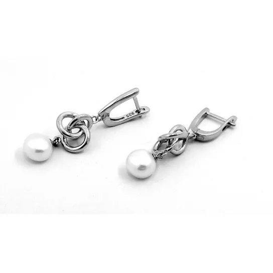 Серебряные серьги 925, женские, с жемчугом