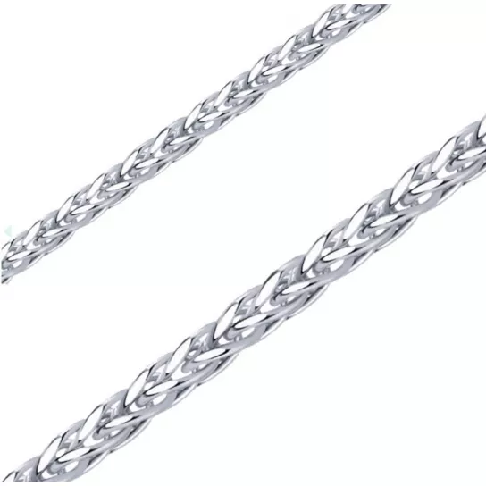 Серебряная цепочка 925 на шею, плетение колос, длина 40 см
